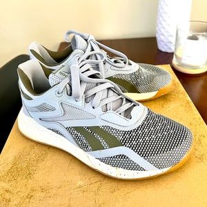 Reebok Nano X, size 6, gray and green
